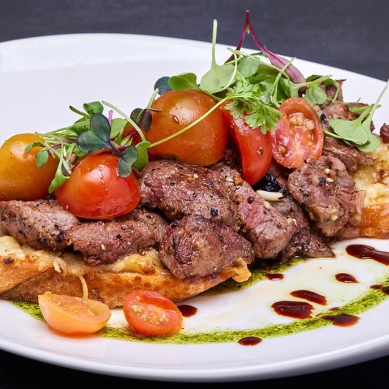 Herb Tomato & Beef Tenderloin Bruschetta photo