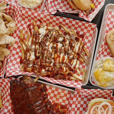 Various food on the table.