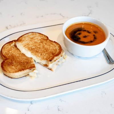 Ultimate Grilled Cheese sandwich, and Roasted Tomato Soup.