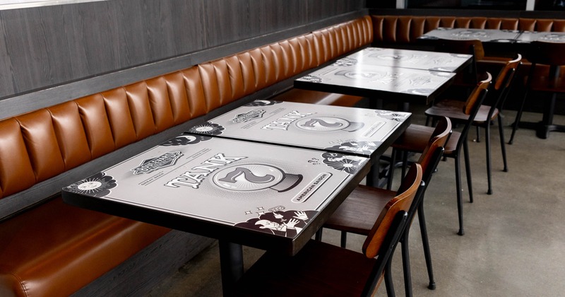 Interior, seating place with bench and chairs