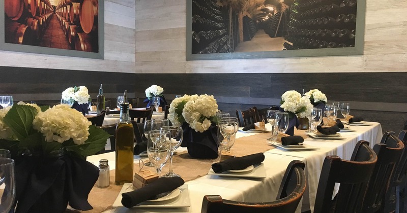 Interior, tables with flowers