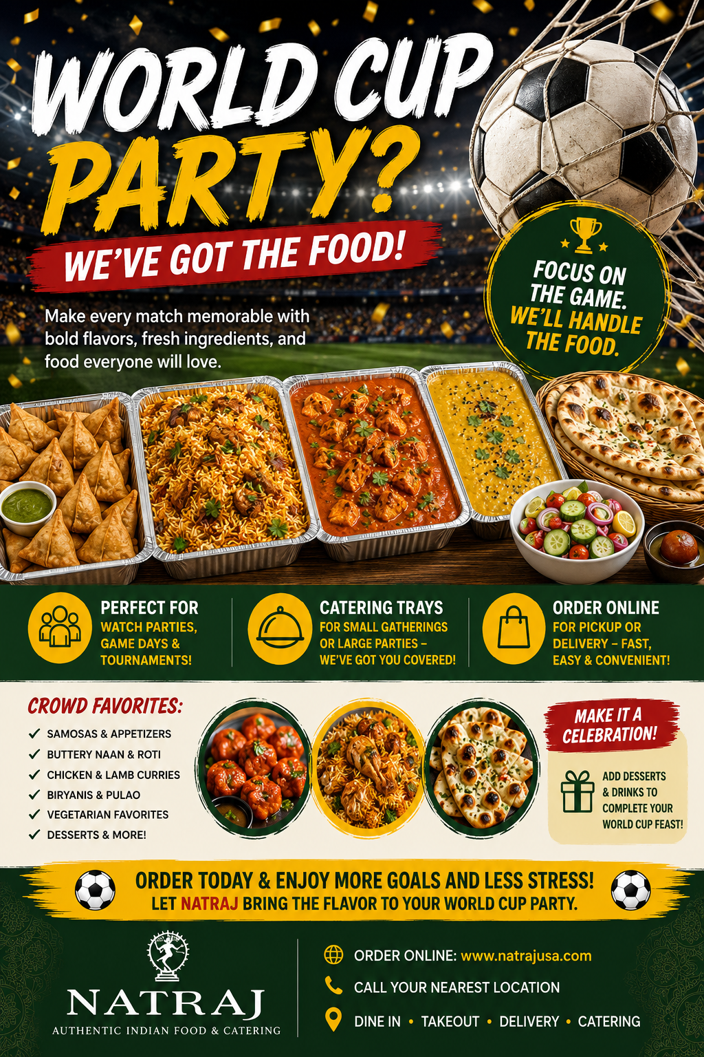 Order food online for your world cup watch party
