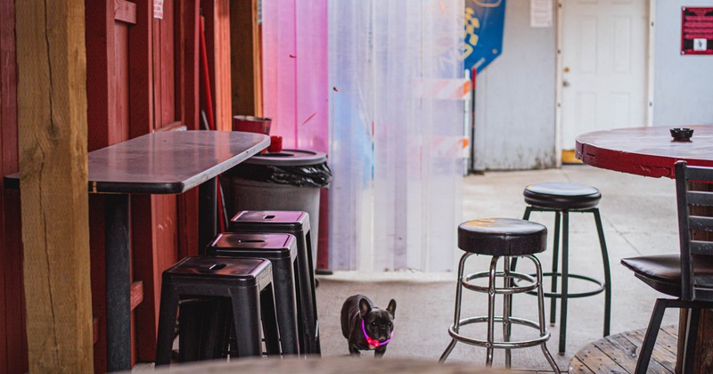 Seating area, bar stools