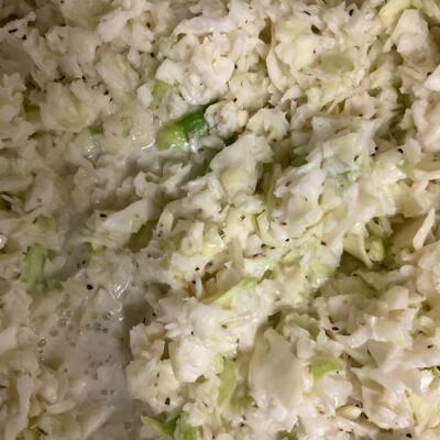 Close up of Coleslaw.