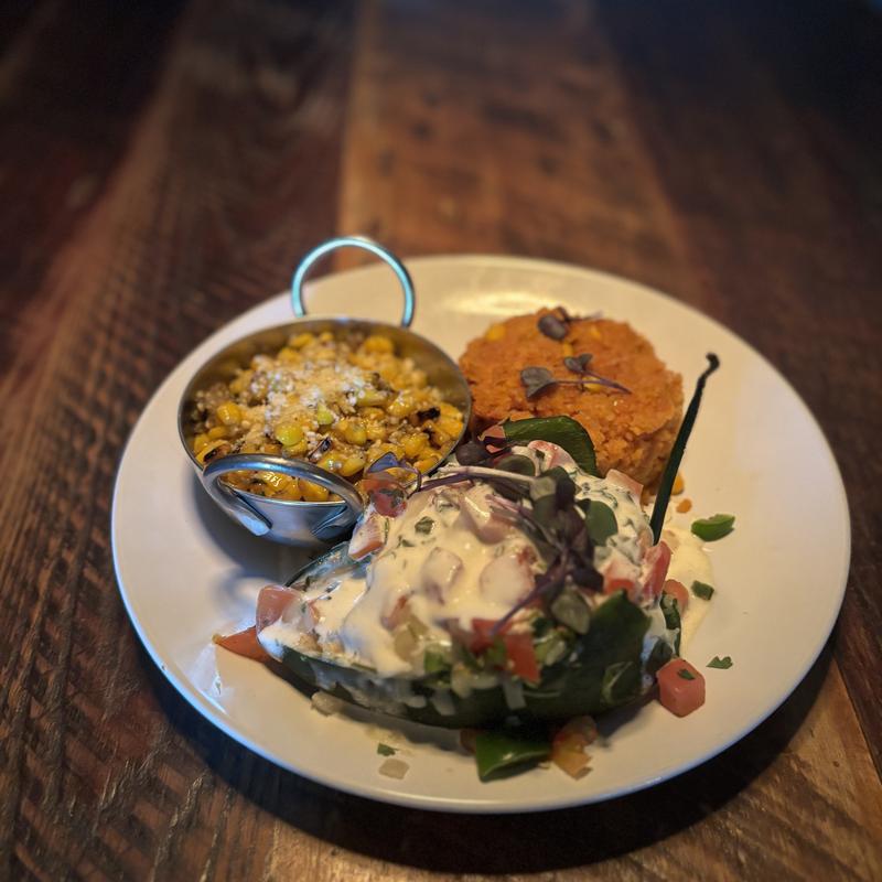 menu item 33 of 40, Crab & Shrimp Chile Relleno