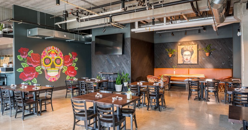Interior, wide view, dining area
