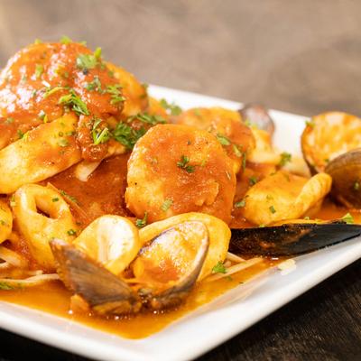 Fish and seafood soup.