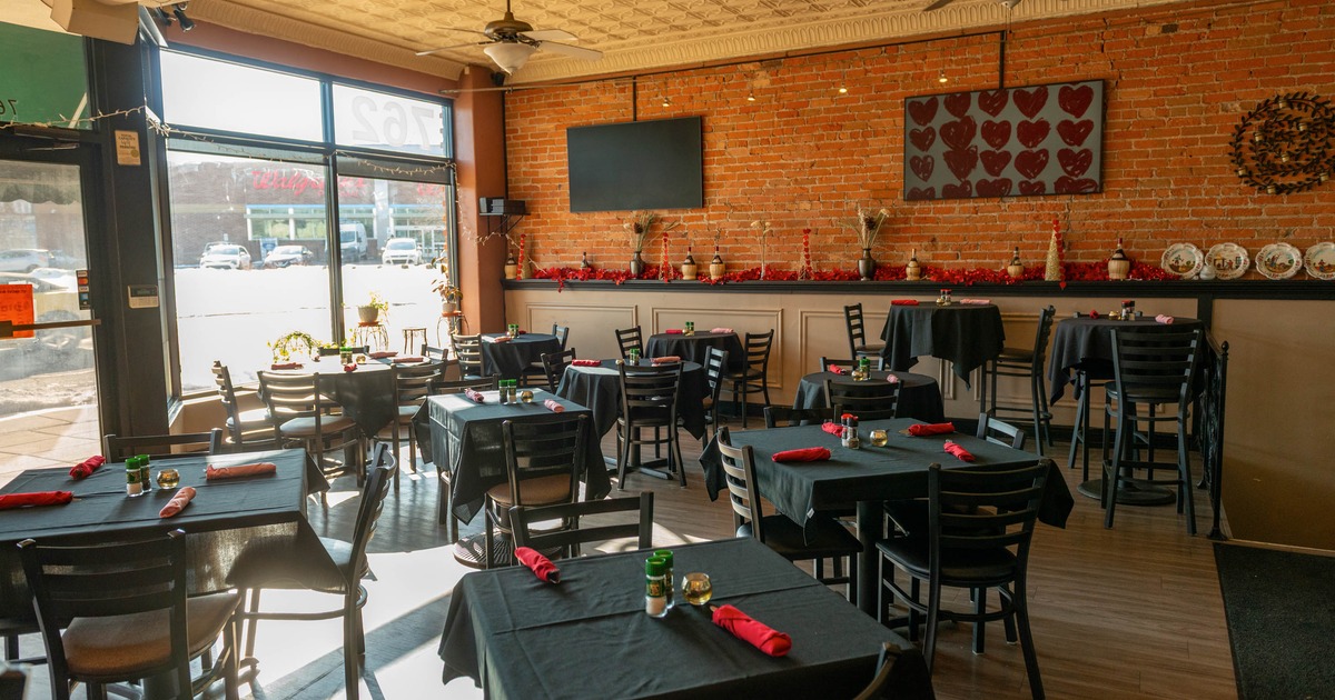 Dining area, tables ready for guests