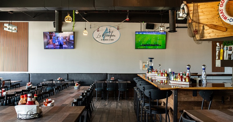 Interior dining area and bar