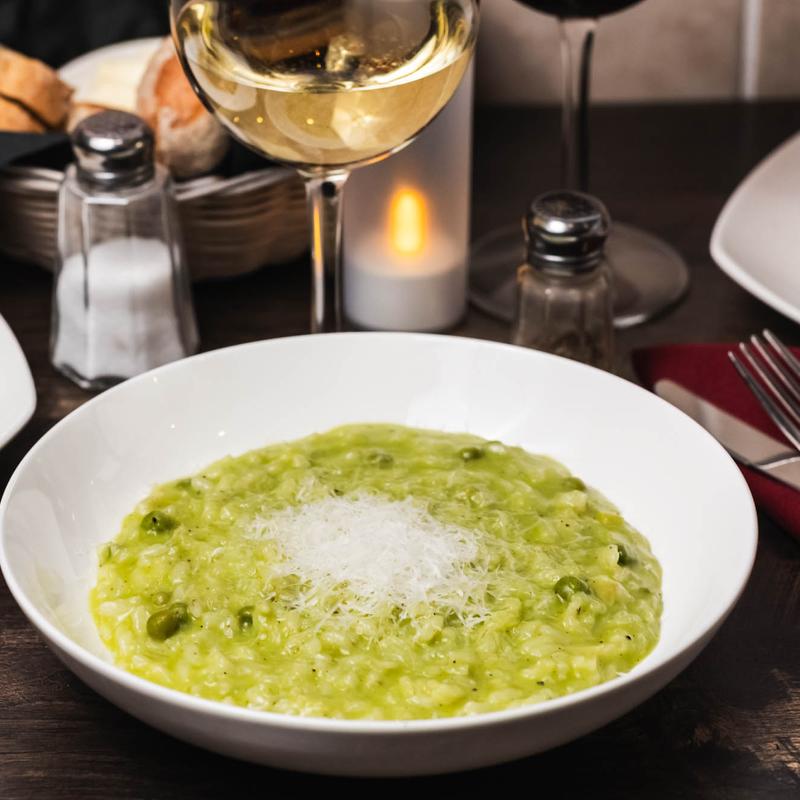 menu item 7 of 22, Green Pea Truffle Risotto