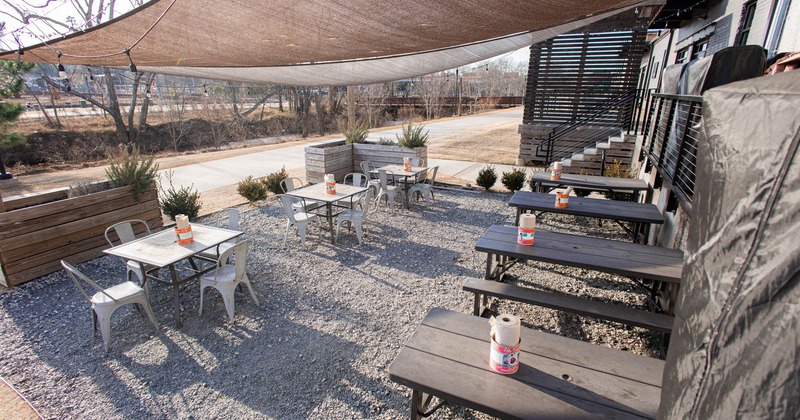 Exterior, patio seating area