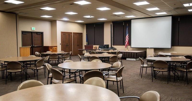 Diner area, tables and chairs