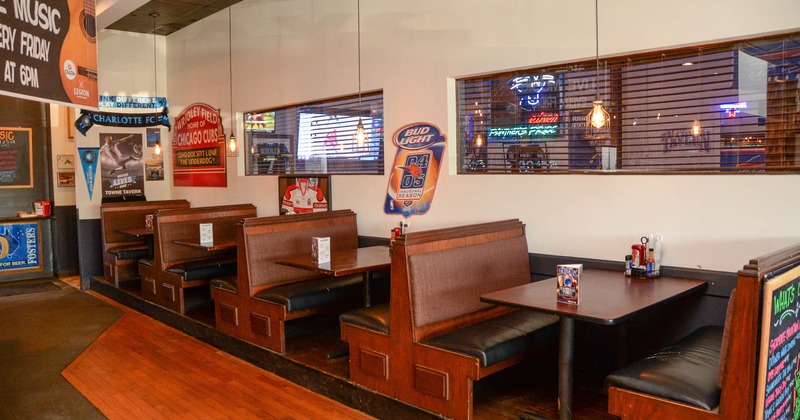 Booths in the dining area