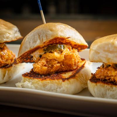 Three gator sliders, close up shot.