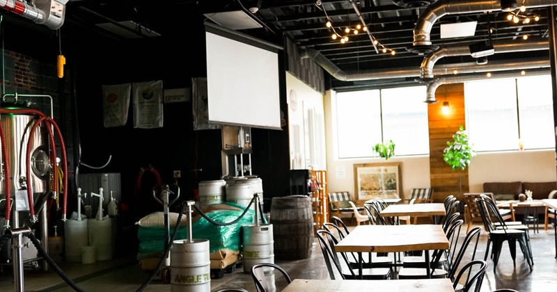 Interior, seating area, tables and chairs
