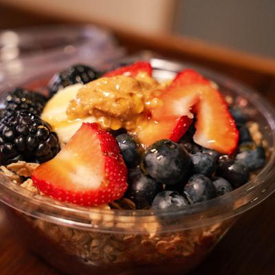 Berry granola bowl.