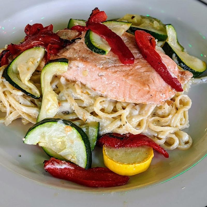 Salmon Alfredo with Roasted Vegetables photo