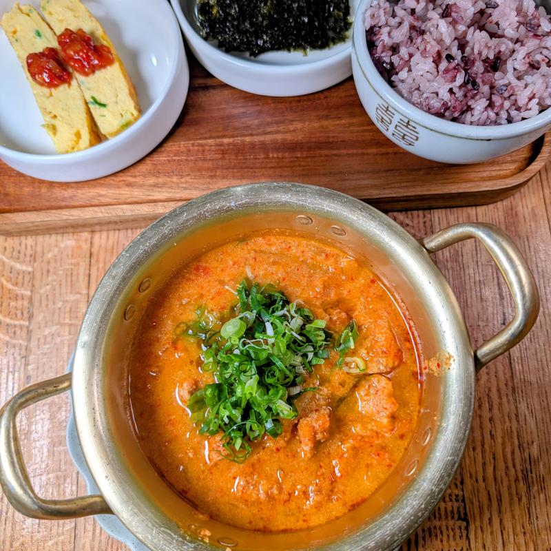 menu item 5 of 23, KONG BIJI JJIGE (kimchi okra soup)