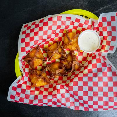 Buffalo Chicken Crisps served with a side of ranch.