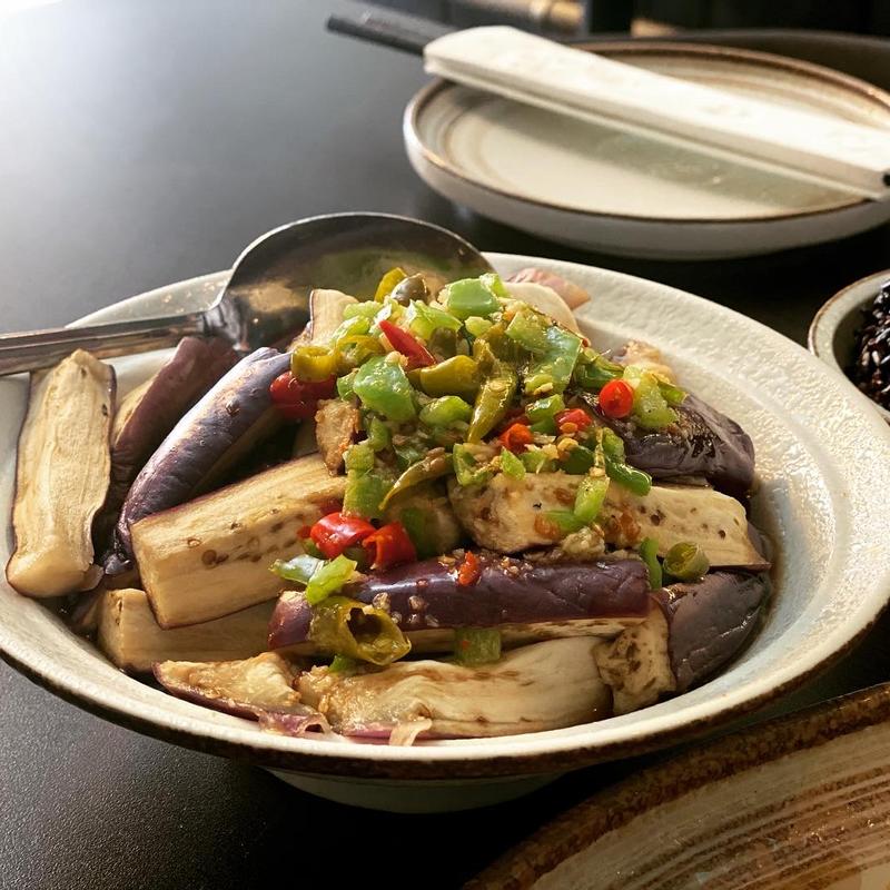 Steamed Eggplant with Pickled Chili photo