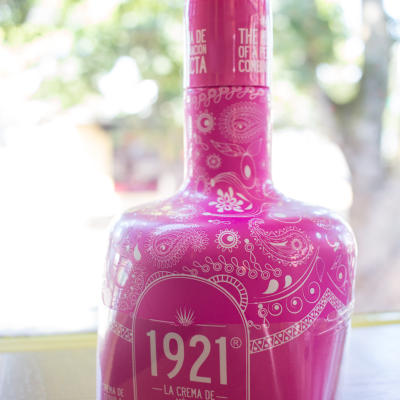 A bottle of 1921 tequila cream drink.