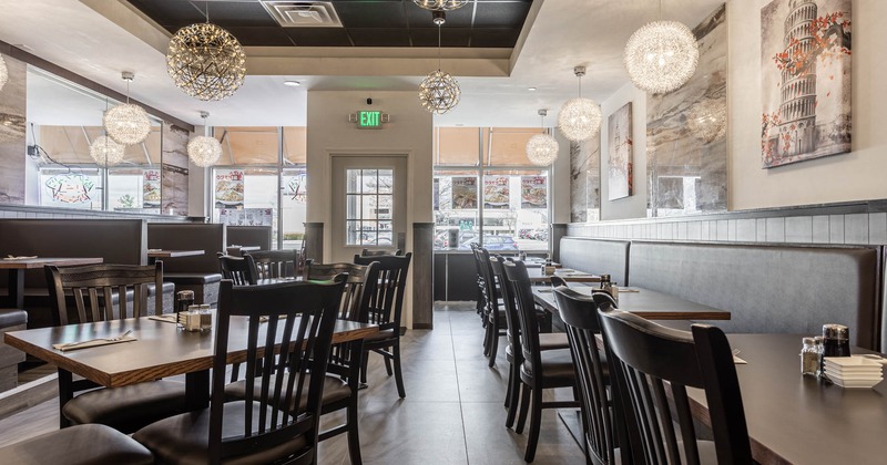 Interior, wide view of dining area