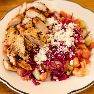 Grilled chicken salad plate.