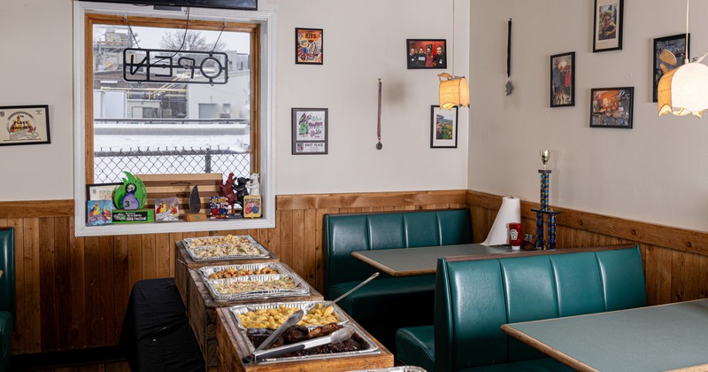 Interior, dining space with buffet