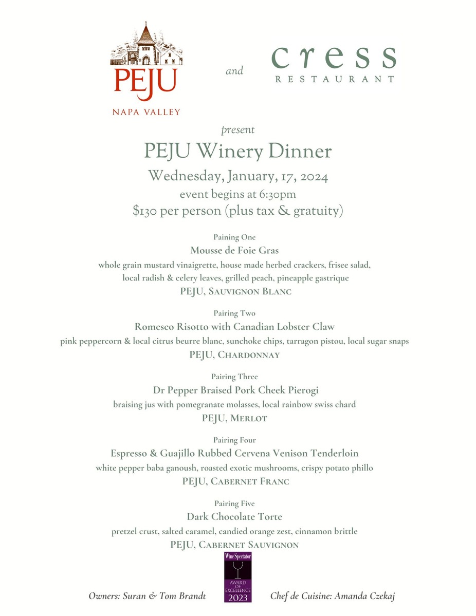 PEJU Winery Dinner event photo