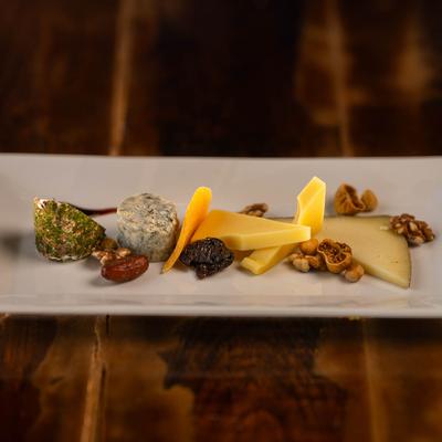 Cheese progression plate, overhead view.