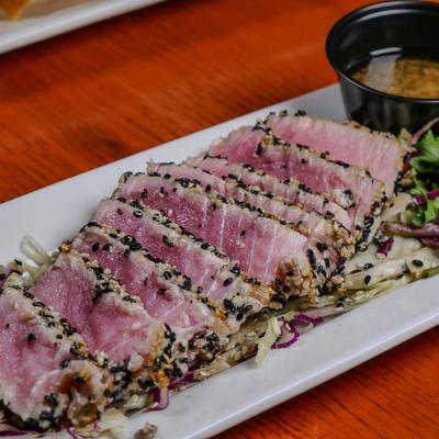 Sesame encrusted tuna.