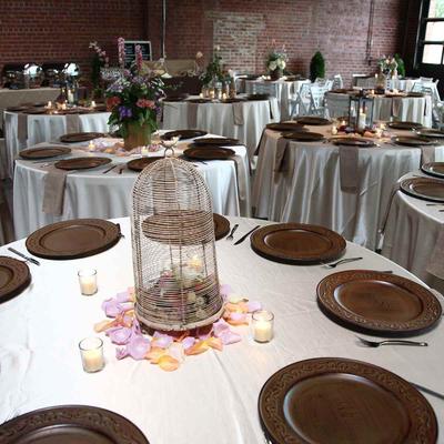 Tables set for dining.