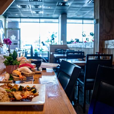 Food served on a table.