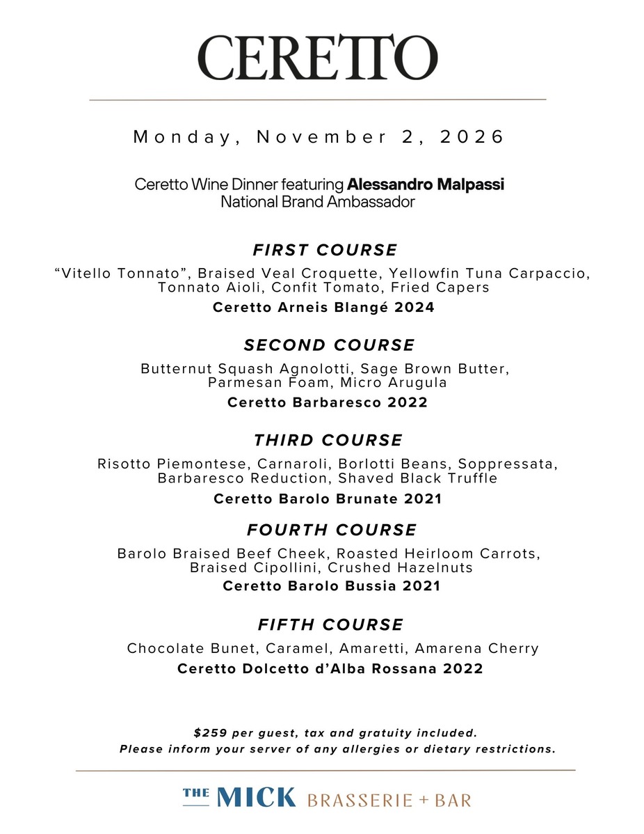 Ceretto Wine Dinner event