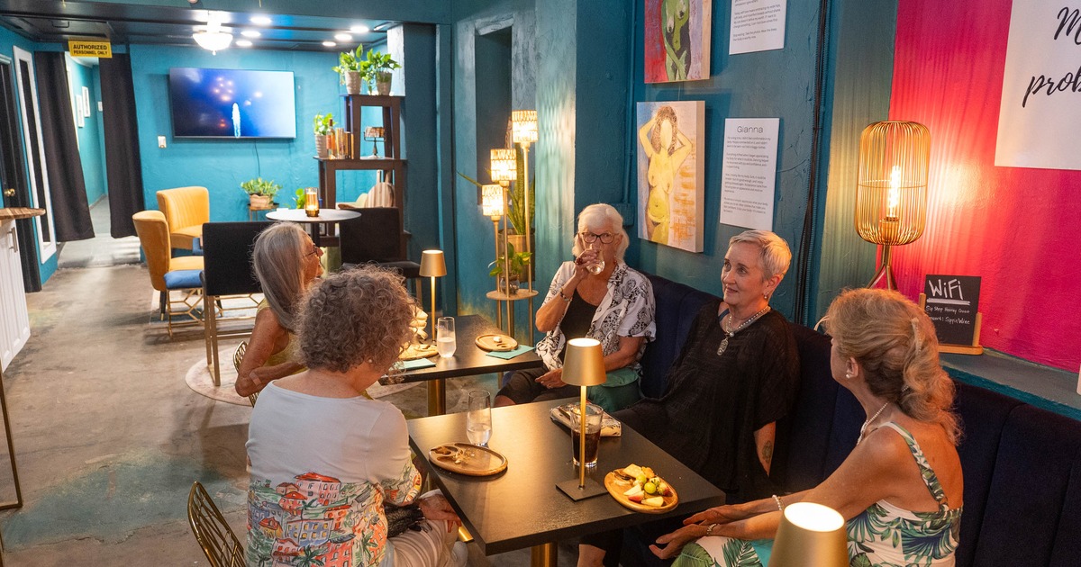 Guests having drinks at the table