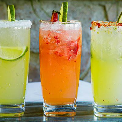 Various Margarita drinks.