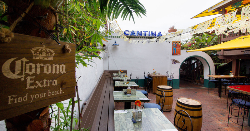 The cantina, seating space outdoors