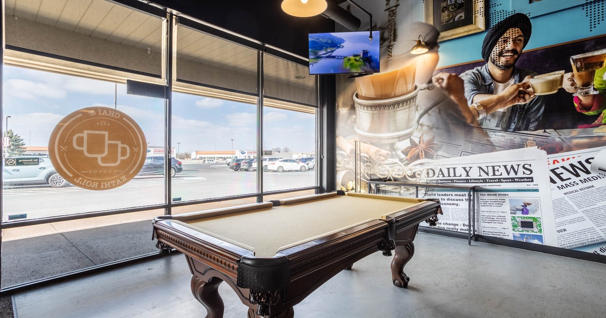 Interior, pool table