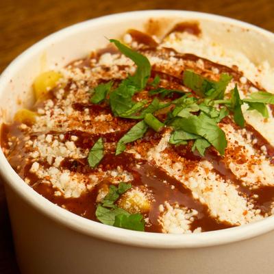 Mexican corn, closeup.