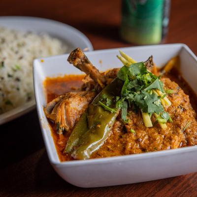 Chicken Curry, and a side of rice.