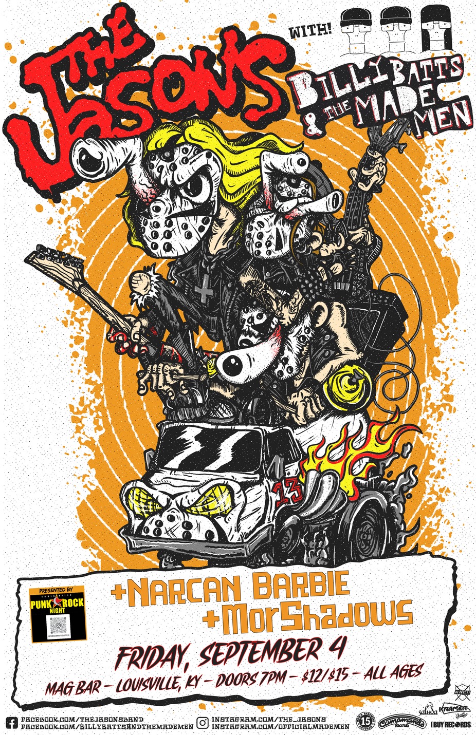 PRNL PRESENTS: THE JASONS, BILLY BATTS & THE MADE MEN, NARCAN BARBIE, MORSHADOWS event photo