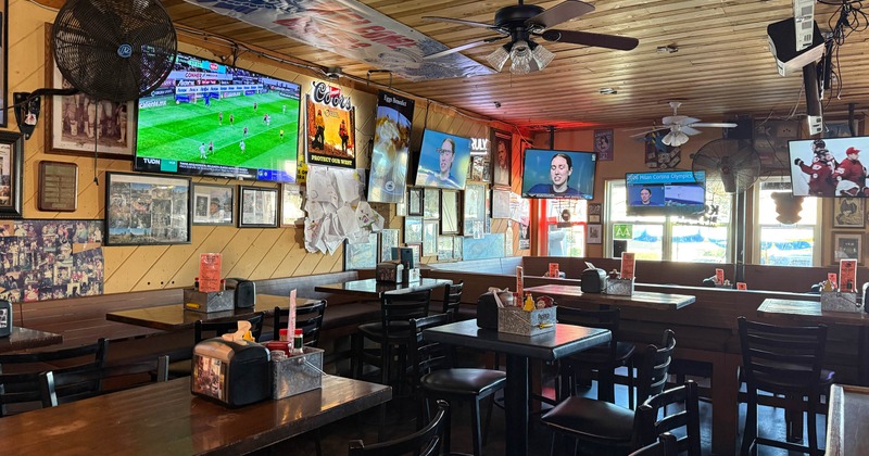 Interior, tables and chairs