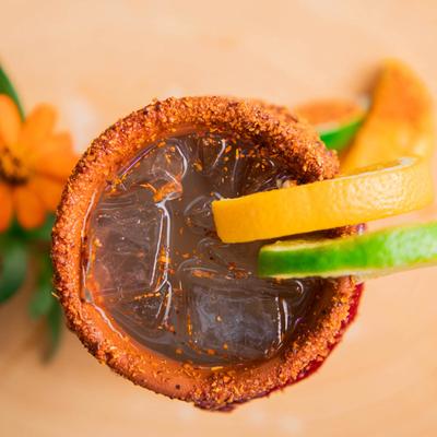 Cantarito cocktail, top view.