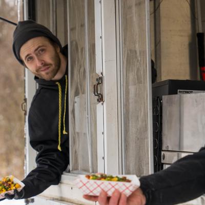Friendly food truck staff.
