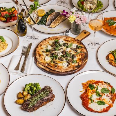 table of food.