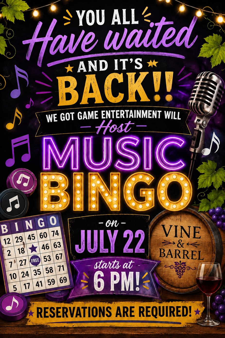 Music Bingo for Charity event photo
