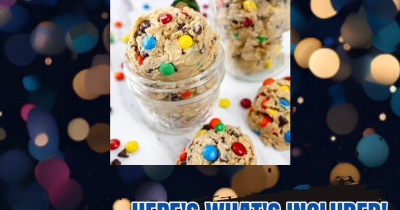Edible monster cookie dough with colorful candies