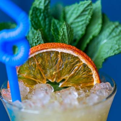 Iron Mango cocktail, closeup