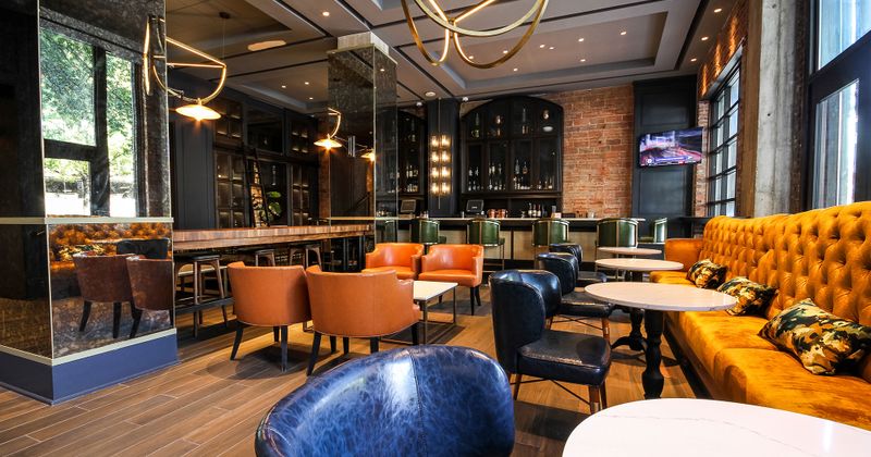 Interior, bar area in the back