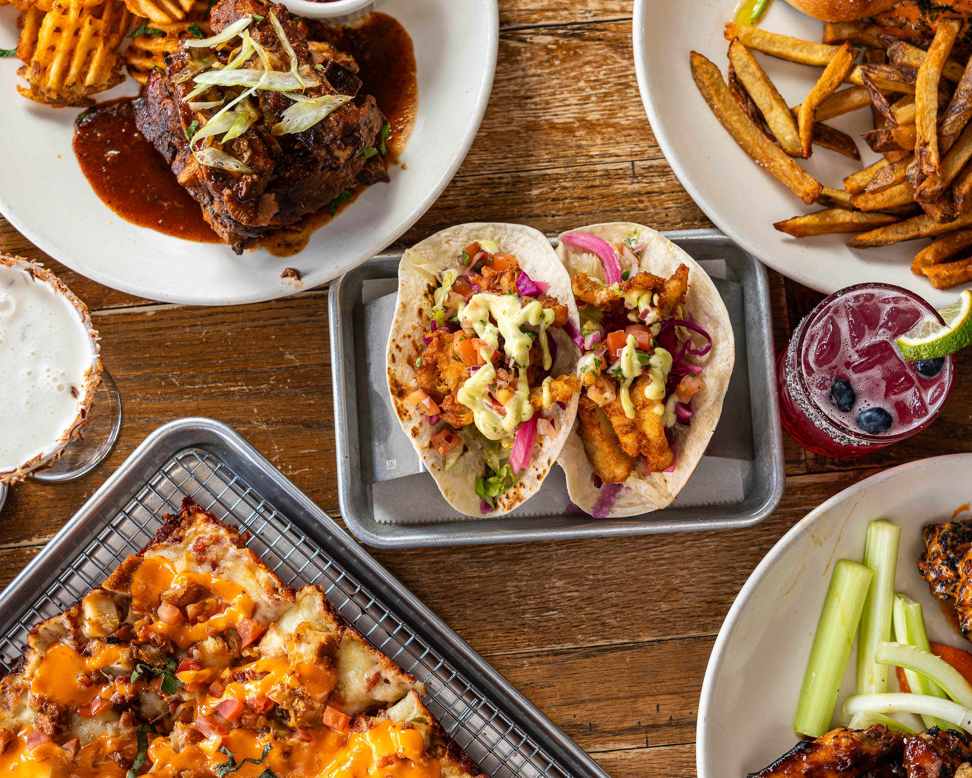 Assorted food dishes